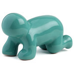 Pop Baby Ceramic Sculpture, Turquoise - Evoking the art and spirit of Keith Haring, these limited edition ceramic sculptures from Peru are the "Pop" of color and expression you need in your space. Coming in different styles, this one is our Pop Baby ceramic.