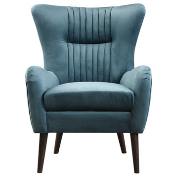 Uttermost 23314 Dax 29"W Wood Frame Accent Chair - Teal Velvet