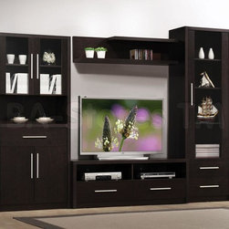 Malloy Espresso Large Entertainment Center - Furniture