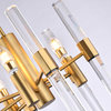 Brass Metal Frame, Clear Crystal Rod Light Fixture
