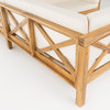GDF Studio Brava Outdoor 4 Piece V-Shaped Acacia Wood Sectional Sofa Set, Beige
