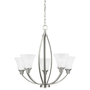 Five Light Chandelier-Brushed Nickel Finish-Incandescent Lamping Type