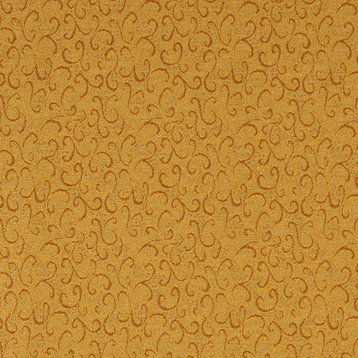 Gold Abstract Scrolls Contract Grade Upholstery Fabric By The Yard