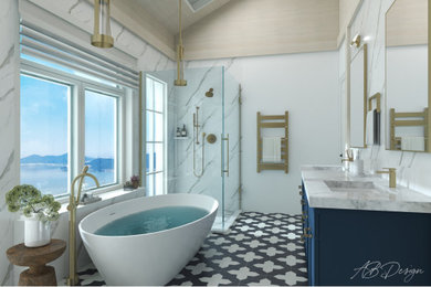 Example of a trendy bathroom design in Santa Barbara