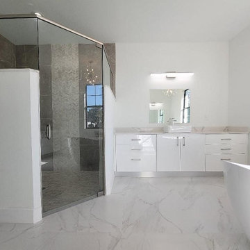 Neutral, Modern Bathroom Remodel in Milpitas, CA