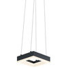 Corona LED Square Pendant With Frosted Acrylic Shade, Satin Black, 7"