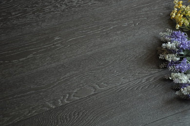 Natural Grain - Brushed Silver Gray Engineered Wood Flooring