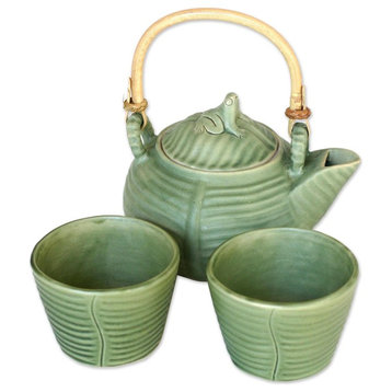 Banana Frog Ceramic Tea Set, Set For 2