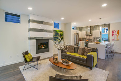 Example of a trendy family room design in Seattle