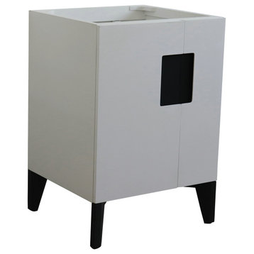 24" Single Sink Vanity, White Finish, Cabinet Only