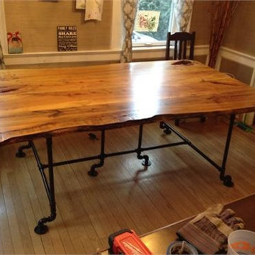 Live Edge Wood Slab Dining Room Table