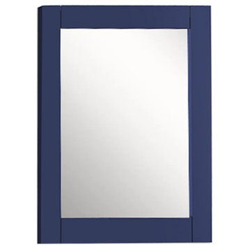 24" Wood Frame Mirror, Blue