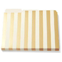 Contemporary Desk Accessories Kate Spade Stripe File Folders, Gold