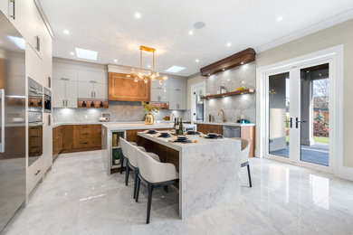 Example of a transitional kitchen design in Vancouver