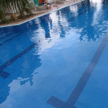 R11 Anti Slip Mosaic Tiles - Mid Blue Tiles - Direct Tile Warehouse