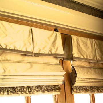 Roman Shades & Box Pleat Valances for French Doors