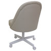 M-235 Swivel Metal Dining Caster Chair, Ocean Beige - White