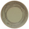 Round Hand-Painted Stoneware Organic Striped Plate, Gray/Black, 2-Piece Set