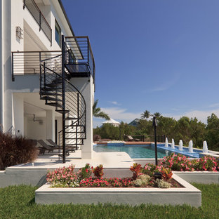 Tropischer Pool in individueller Form in Miami