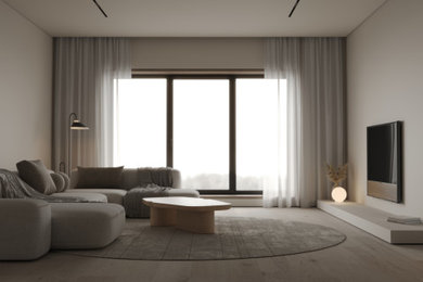 Living room - scandinavian living room idea in Other