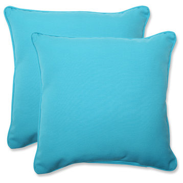 Veranda Turquoise 18.5" Throw Pillow, Set of 2