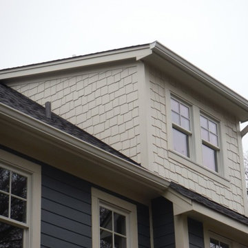 Evening Blue Lap Siding w/ Shingle Siding and Board & Batten Siding (Sail Cloth)