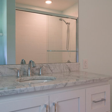 Soothing Aqua and White Guest Bath