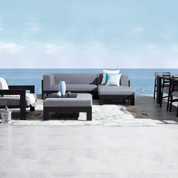 LAVI Outdoor Chaise Lounge Suite With Armchair - Outdoor Lounge Sets