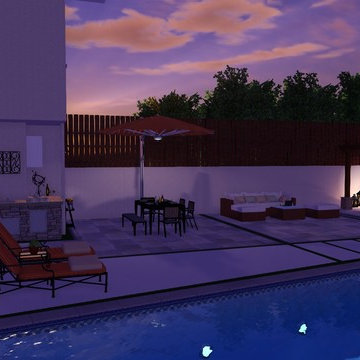 Modern Backyard | Lap Pool and Custom Pergola