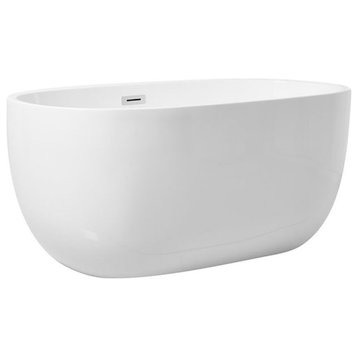 Elegant Decor Allegra 54" Iron and Nylon Soaking Roll Top Bathtub in White