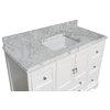 Madison 48" Bathroom Vanity, White, Carrara Marble