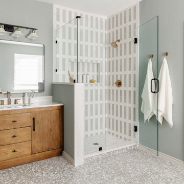 Terrazzo Tides | Transitional Primary Bathroom