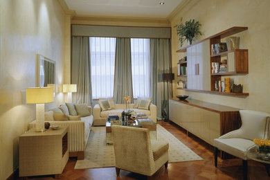 Trendy living room photo in New York