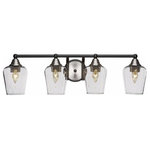 Toltec Lighting - Toltec Lighting 3424-MBBN-210 Paramount - Four Light Bath Bar - Warranty: 1 Year Assembly Required: Yes Shade Included: YesParamount Four Light Bath Bar Matte Black/Brushed Nickel *UL Approved: YES *Energy Star Qualified: n/a *ADA Certified: n/a *Number of Lights: Lamp: 4-*Wattage:100w Medium Base bulb(s) *Bulb Included:No *Bulb Type:Medium Base *Finish Type:Matte Black/Brushed Nickel