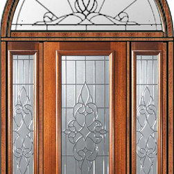 Prehung Sidelights-Transom Door 80 Mahogany Courtlandt Full Lite Glass - Front Doors