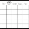 Black on Clear Monthly Calendar