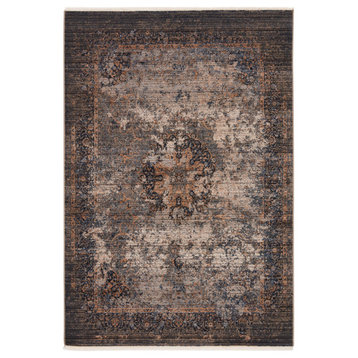 Vibe by Jaipur Living Enyo Medallion Area Rug, Taupe/Dark Blue, 8'x10'6"