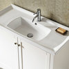 Asti 40" Single Vanity, White With Ceramic Basin Countertop, Without Mirror