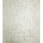Wallcoverings mart - Real natural cork textured gray pearl off white silver metallic modern Wallpaper, 3ft X 24ft - Product Details: