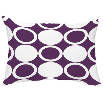 ModCircles 14"x20" Abstract Decorative Outdoor Pillow, Purple