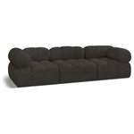 Meridian Furniture - Ames Boucle Fabric Modular Sofa, Brown, 3-Piece: 1 Armless Chair, 2 Corner Chair - Introduce a touch of modern sophistication to your living area with the exquisite Ames Boucle Fabric Sofa. With plush brown boucle fabric and unique design, it will elevate the visual appeal of your living space. This elegant and captivating sofa can be mixed and matched with other pieces from the collection to create an endless array of stunning looks. So, get ready to transform your living area into an inviting and stylish haven with the Ames Boucle Fabric Sofa.