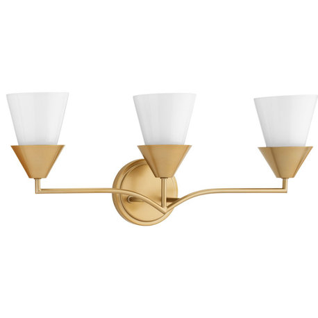 Pinellas Collection Three-Light Contemporary Vanity Light, Soft Gold