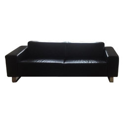 BoConcept Sleek Black Leather Sofa - Sofas
