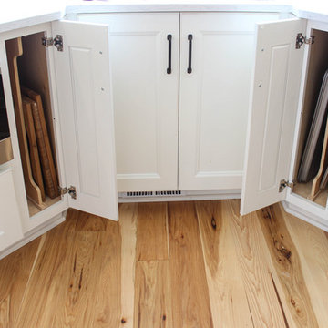 White and Gray Kitchen with Massive Storage Solutions