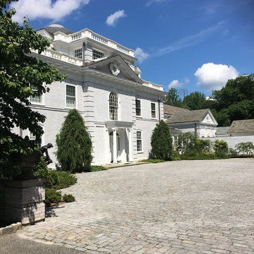 Mount Kisco Mansion Exterior White Wash Repair and Match