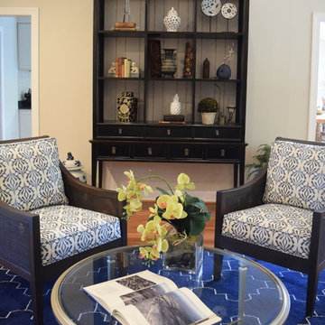 A lengthy living room