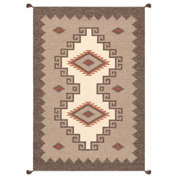 Pasargad Home Tuscany Style Hand-Woven Wool Light Brown Area Rug, 8'8"x12'0"