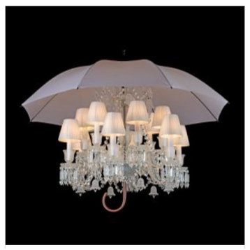 Baccarat Design Umbrella Chandelier Lighting, White