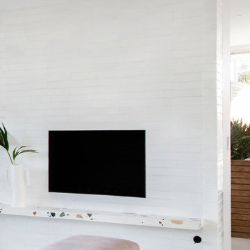 Mandy Moore White Glazed Thin Fireplace Surround