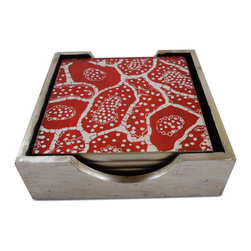 Waylande Gregory Coral Tortoise Coasters - Coasters